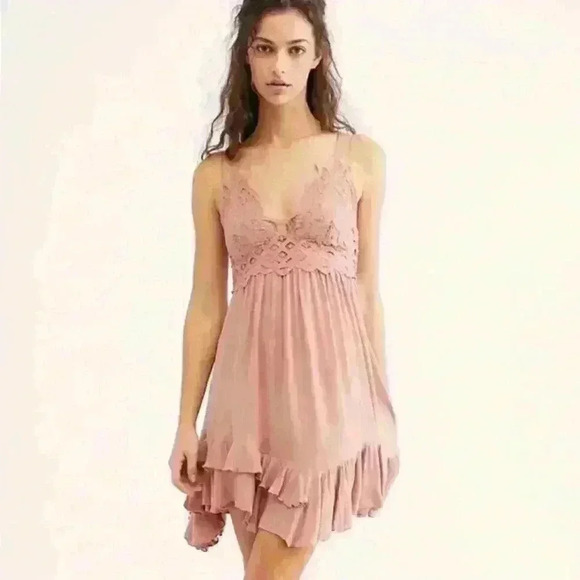 🆕 NWT Free People Adela Slip Dress in Dusty Light Pink Rose Size XS - Picture 5 of 5